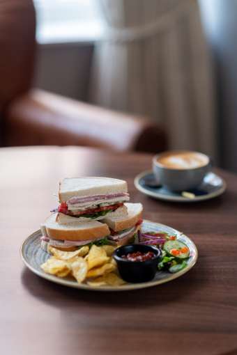 sandwich on table in RF Lounge & Bar