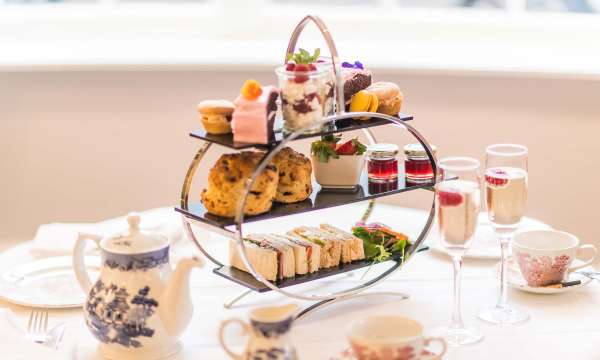 Royal and Fortescue Hotel Restaurant Dining Afternoon Tea with Prosecco