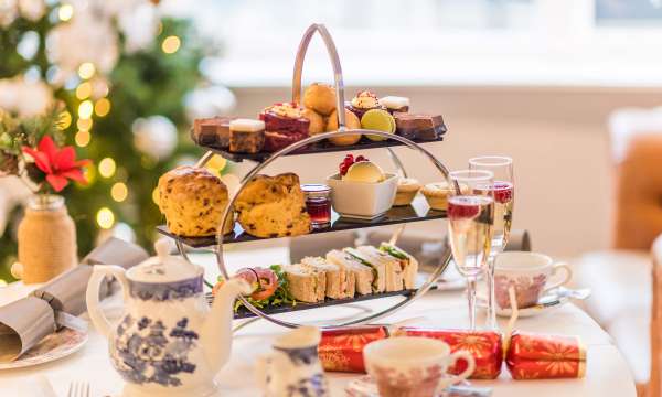 Royal and Fortescue Hotel Restaurant Dining Festive Afternoon Tea with Prosecco