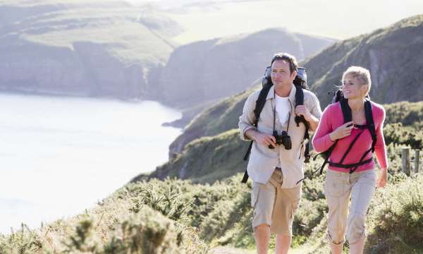 Walking on coastal path