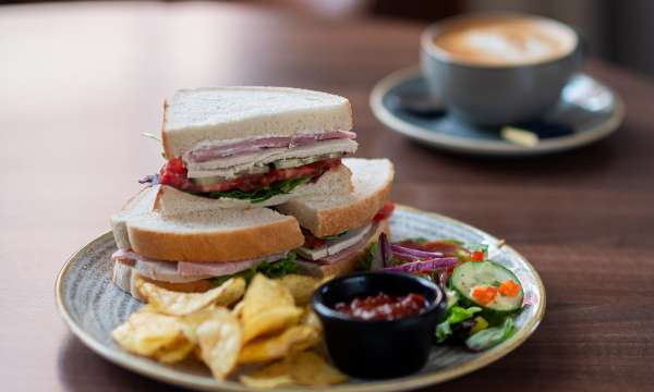 sandwich on table in RF Lounge & Bar