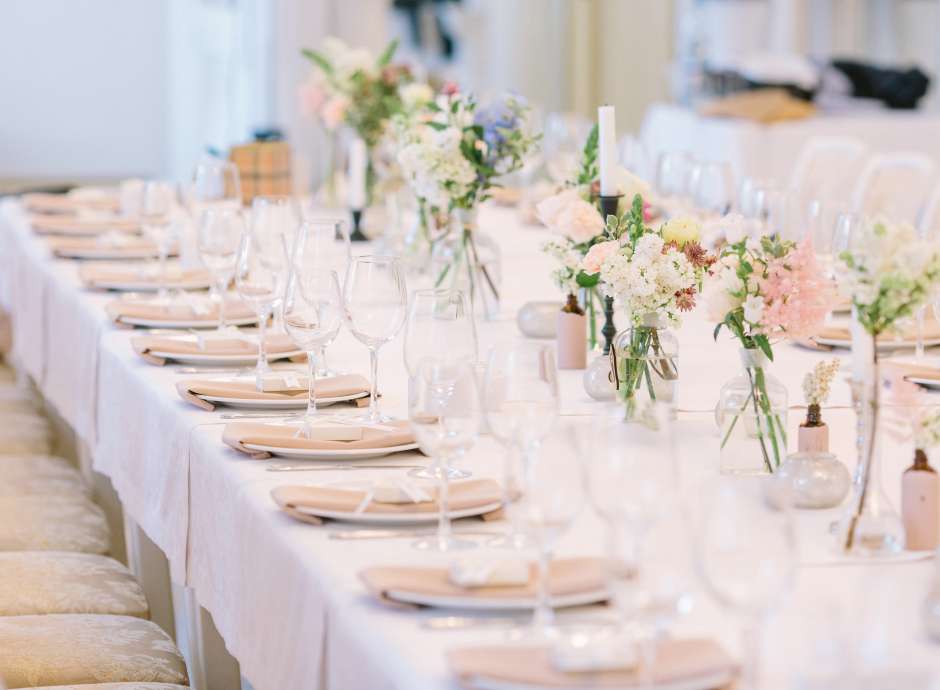 Table set for a Wedding Reception