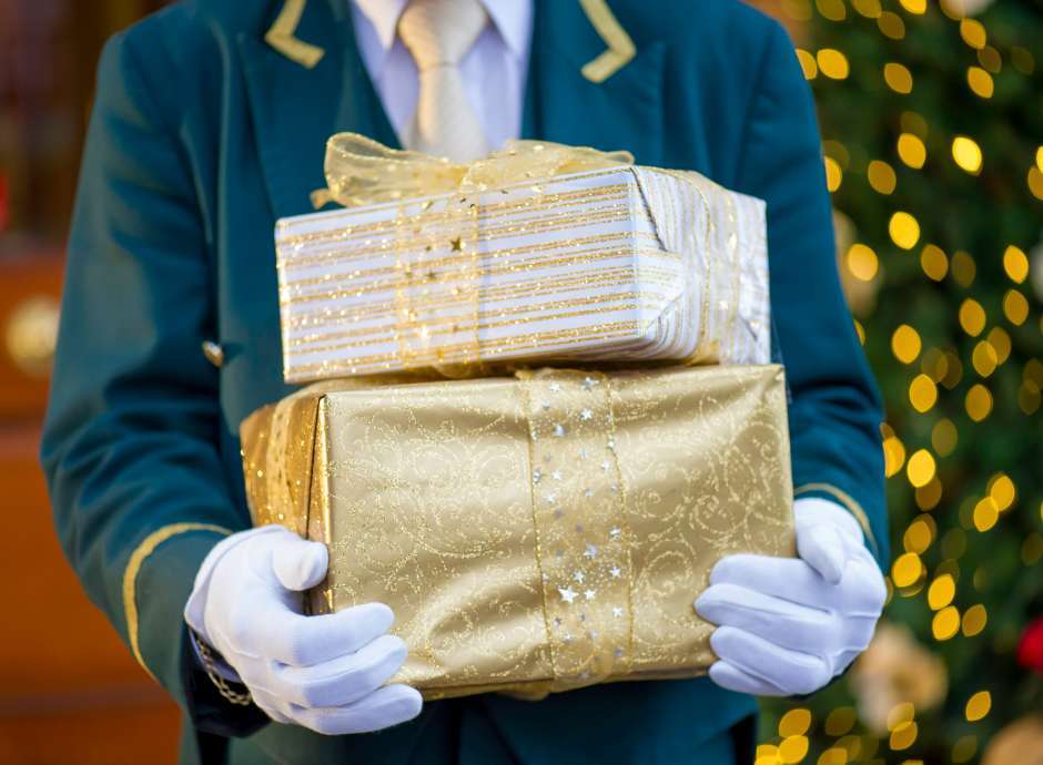 Presents held by doorman 