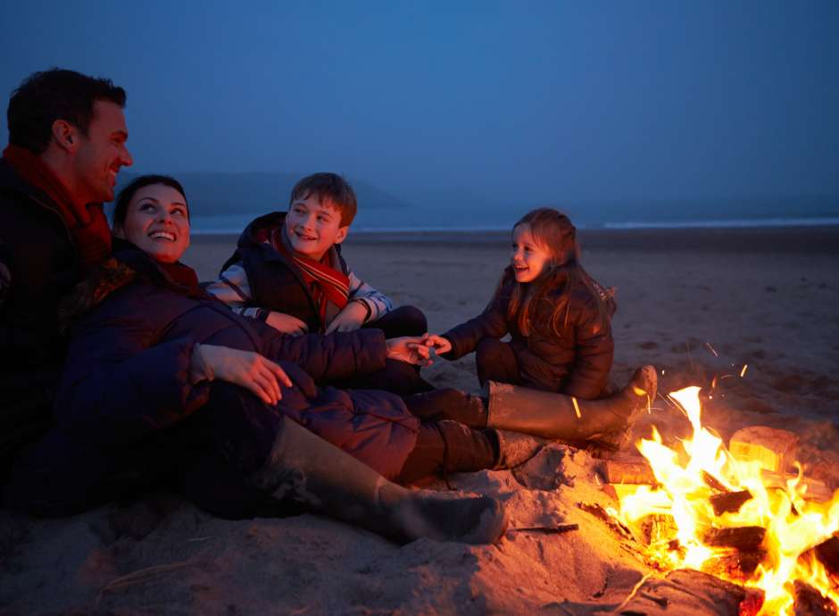 Family Bonfire on the beach