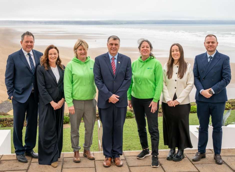 7 people stood outside Saunton Sands hotel for Children's Hospice South West partnership